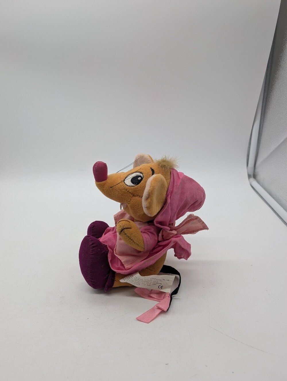 Vintage Disney Store Cinderella Perla Mouse Plush 7" Pink Dress 1990s - Picture 2 of 8